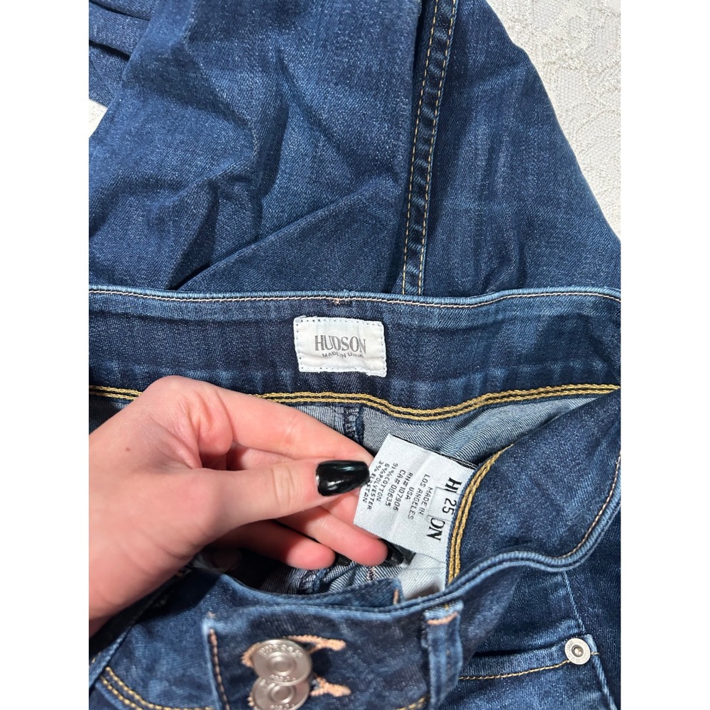 Hudson Collin Flap Skinny Jeans Dark Wash Low Rise 25 Y2K Grunge Chic Streetwear - Picture 3 of 9